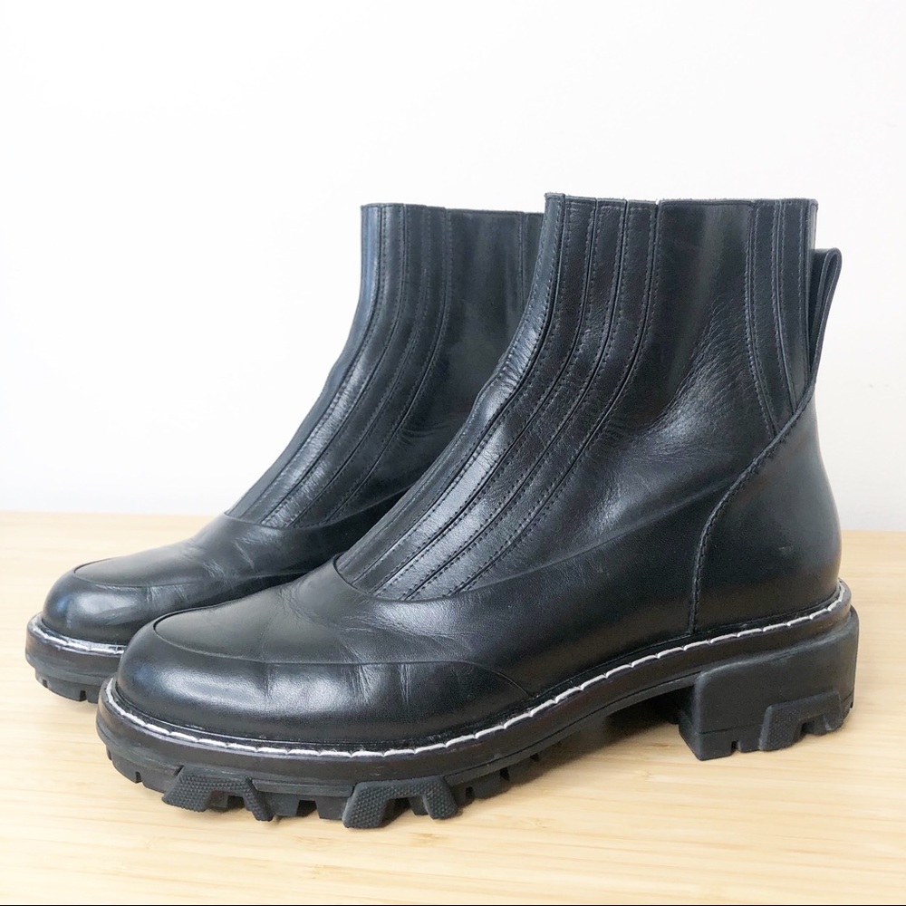 Rag & Bone Shawn Chelsea Combat Boots Black Leather 7